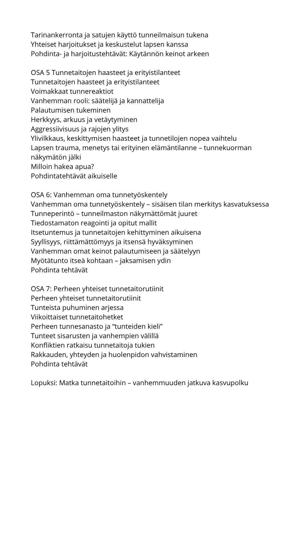 Tunnetaito-opas vanhemmille