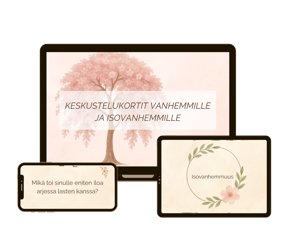 Isovanhemman ja vanhemman keskustelukortit