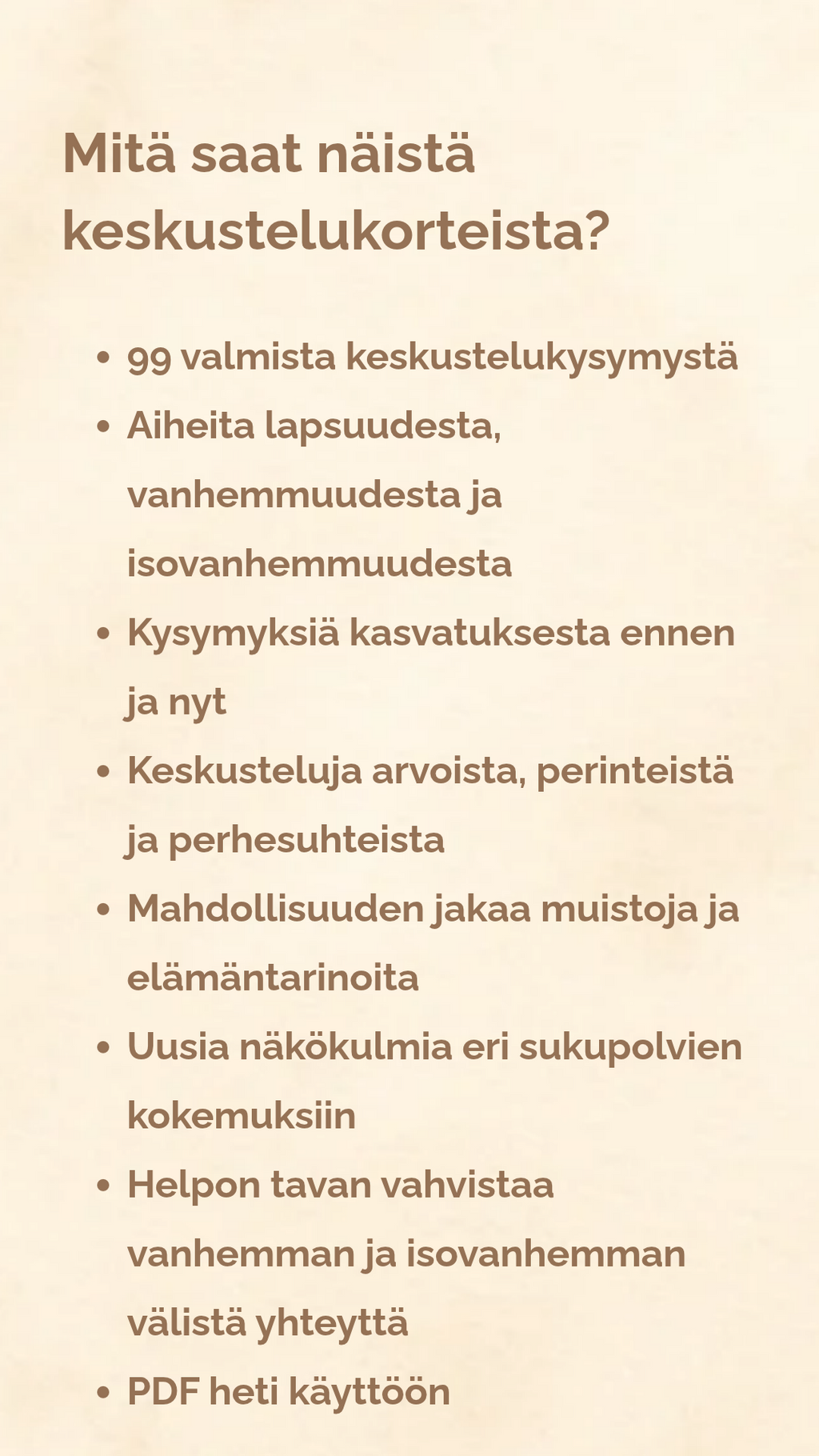 Digitaaliset keskustelukortit vanhemmille ja isovanhemmille