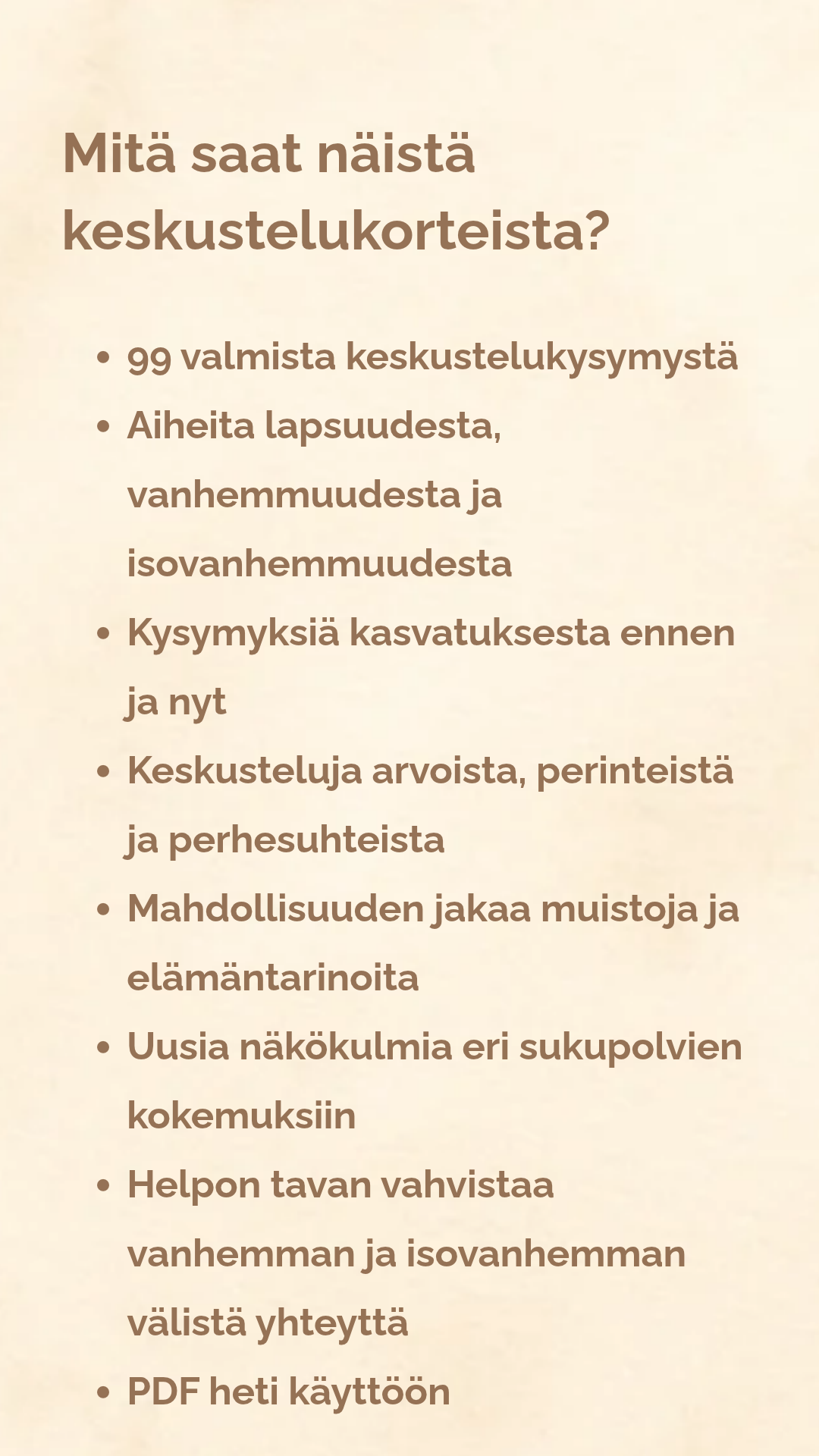 Digitaaliset keskustelukortit vanhemmille ja isovanhemmille