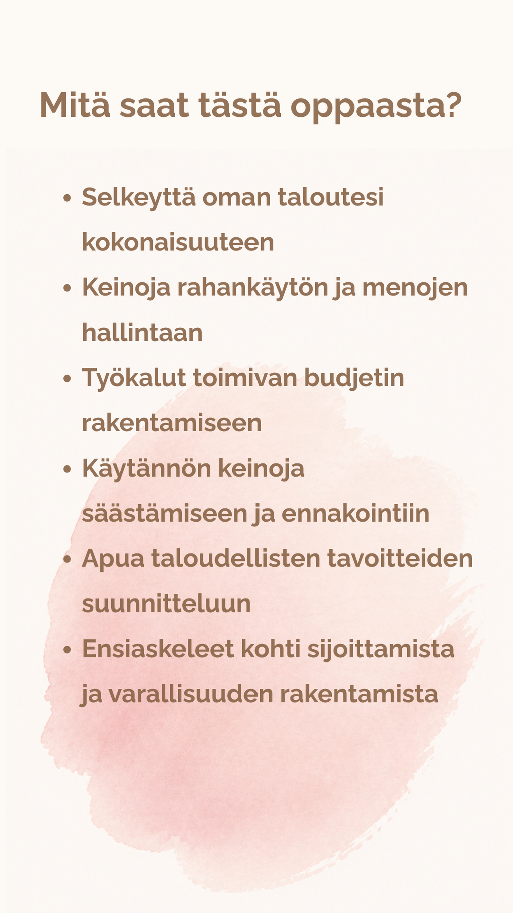 Oma talous haltuun – Kohti tasapainoista taloutta