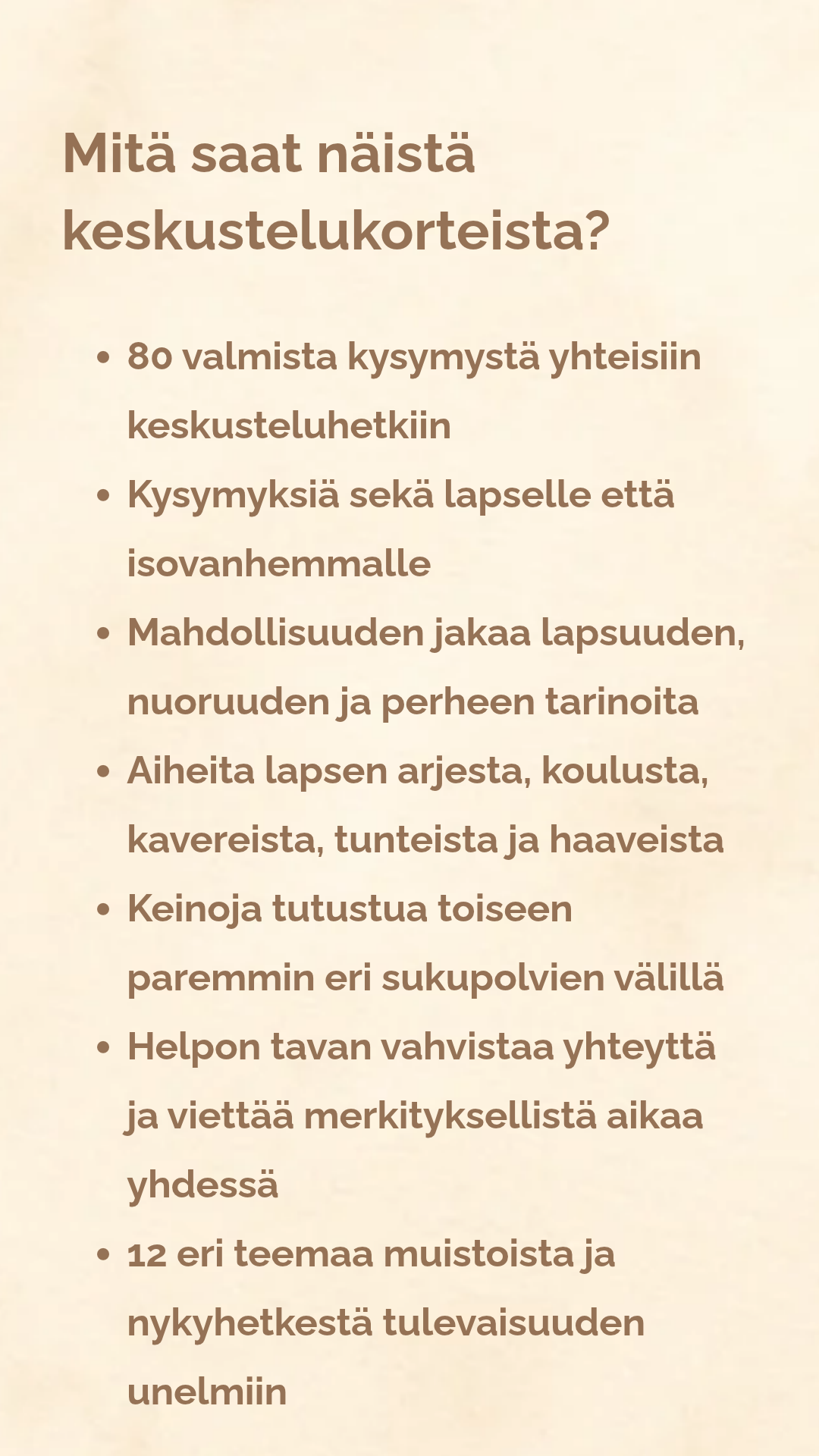Digitaaliset keskustelukortit isovanhemmalle ja lapsenlapselle