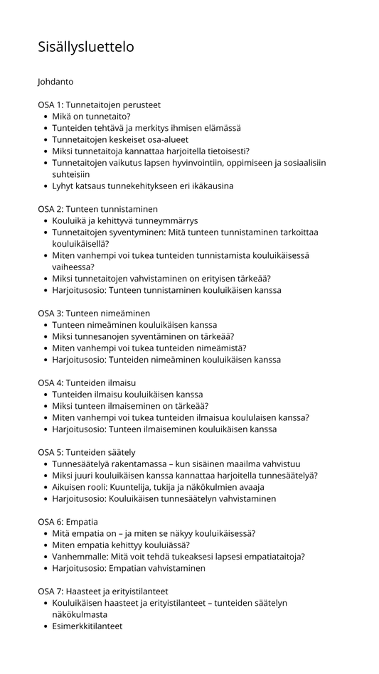 Tunnetaitoja kouluikäiselle – Yhteisiä hetkiä tunteiden äärellä