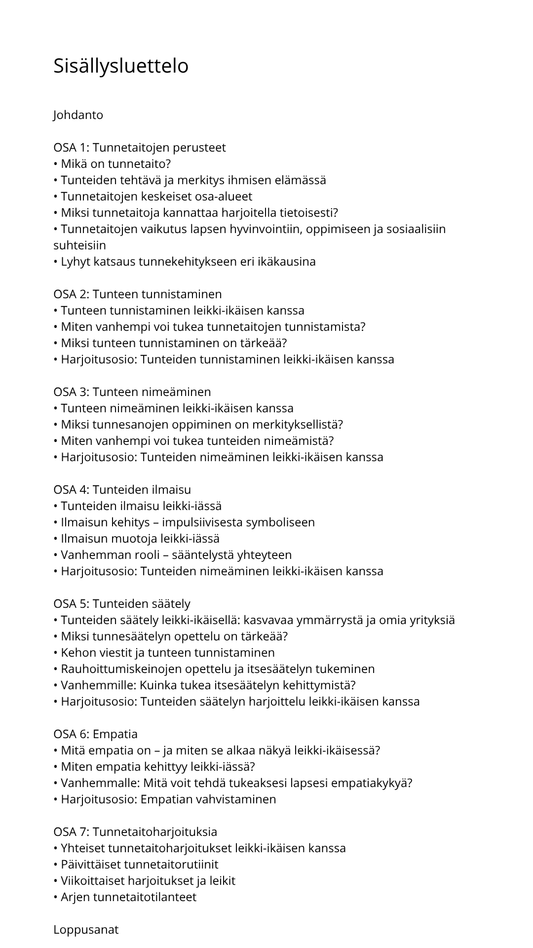 Tunnetaitoja leikki-ikäiselle – Yhteisiä hetkiä tunteiden äärellä